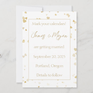 Elegante Gouden Hart Save the Date