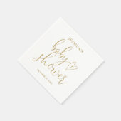 Elegante Gouden Hart Script Baby Shower Servet (Hoek)