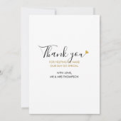 Elegante gouden hart script trouwfoto bedankkaart (Achterkant)