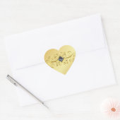 Elegante gouden hart Sticker, Diamond Scroll Foto Hart Sticker (Envelop)