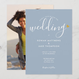 Elegante Gouden Hart Stof Blauw Schrift Foto Bruil Kaart