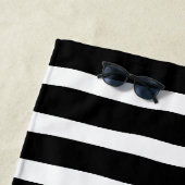 Elegante Gouden Hart Zwarte Strepen Net Getrouwd Strandlaken