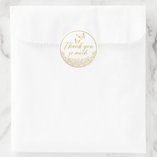 Elegante Gouden Hartelijk Dank — Feest Favoriet St Ronde Sticker