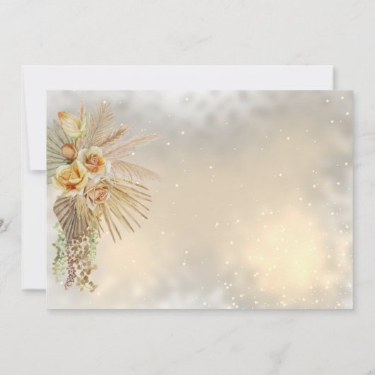 Elegante gouden harten Boho bloemen sparen de datu Save The Date (Achterkant)