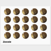 Elegante gouden harten gouden kerstboom donker ronde sticker (Vel)