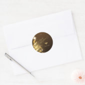 Elegante gouden harten gouden kerstboom donker ronde sticker (Envelop)
