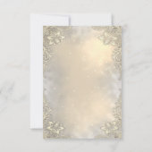 Elegante gouden harten kant bruiloft receptie kaart (Achterkant)