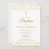 Elegante Gouden Hartjes Doop  Kaart (Voorkant)