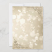 Elegante Gouden Hartjes Frame Bokeh Bewaar de Datu Save The Date (Achterkant)