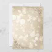Elegante Gouden Hartjes Frame Bokeh Bruiloft Kaart (Achterkant)