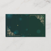 Elegante Gouden Hartjes Frame Groene Trouw Registr Informatiekaartje (Achterkant)