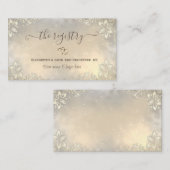 Elegante Gouden Hartjes Frame Kant Bruiloft Informatiekaartje (Voorkant / Achterkant)