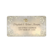Elegante Gouden Hartjes Kant Bruiloft