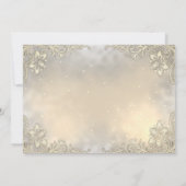 Elegante Gouden Hartjes Kant Bruiloft RSVP Kaart (Achterkant)