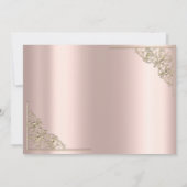 Elegante Gouden Hartjes Roze Goud RSVP Kaart (Achterkant)