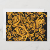 Elegante Gouden Hartrozen Bruiloft Kaart (Achterkant)