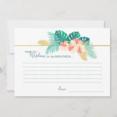 Elegante gouden Hawaïaanse hibiscus huwelijkswijsh Aankondiging (Voorkant)
