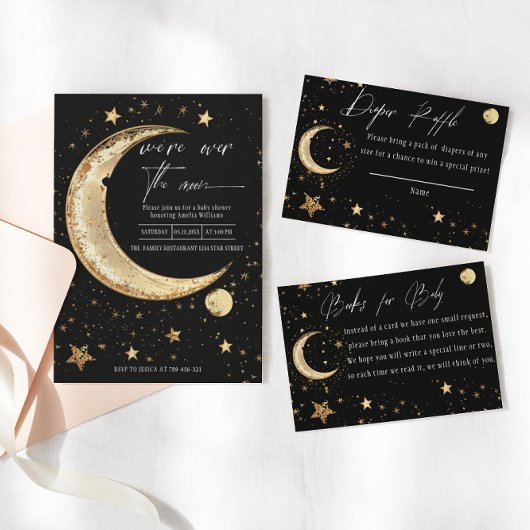 Elegante gouden hemelse luier Raffle Kaart