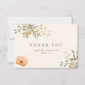 Elegante Gouden Herfst bloem Bruids Shower Bedankt (Voorkant)