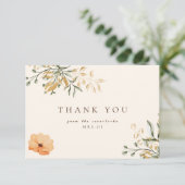 Elegante Gouden Herfst bloem Bruids Shower Bedankt (Staand voorkant)