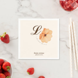 Elegante Gouden Herfst Bloemen Bruiloft Feest Servet