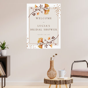 Elegante Gouden Herfstblad Bruiloft Feestelijke Be Poster