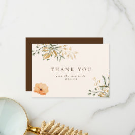 Elegante Gouden Herfstbloem Bruidsfeest Bedankt