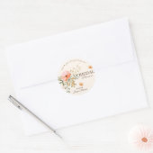 Elegante Gouden Herfstbloem Dank Je Wel Bruidsdine Ronde Sticker (Envelop)