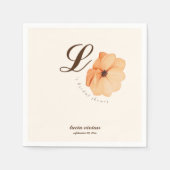 Elegante gouden herfstbloemen Bruidsdouche Servet (Voorkant)