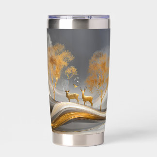 ✨Elegante Gouden Hert Luxe Natuur Kunstwerk Geïsoleerde Drinkbeker