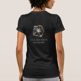 Elegante gouden Hibiscus Flower Business Logo T-shirt