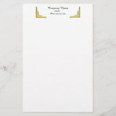 Elegante Gouden Hoekrand Zakelijke Briefpapier (Voorkant)