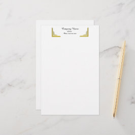 Elegante Gouden Hoekrand Zakelijke Briefpapier