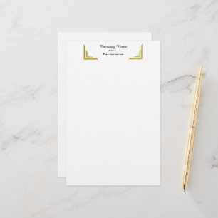 Elegante Gouden Hoekrand Zakelijke Briefpapier