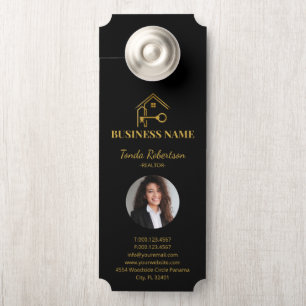 Elegante Gouden Huissleutel Professionele Makelaar Deurhanger