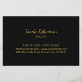 Elegante Gouden Huissleutel Professionele Makelaar Flyer (Achterkant)