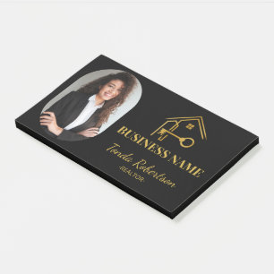 Elegante Gouden Huissleutel Professionele Makelaar Post-it® Notes