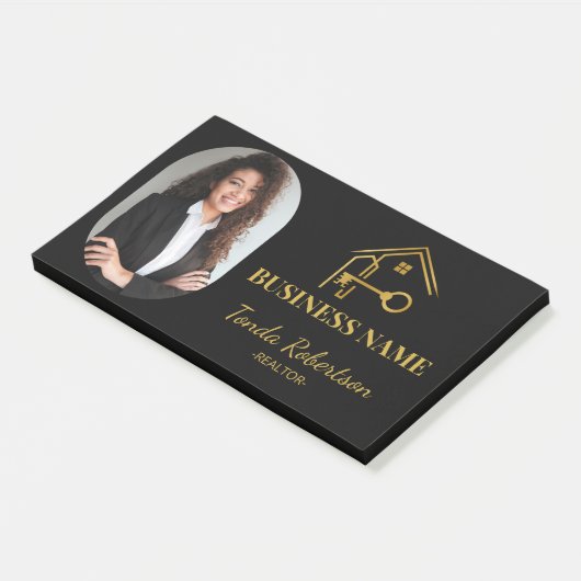 Elegante Gouden Huissleutel Professionele Makelaar Post-it® Notes (Schuin)