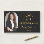 Elegante Gouden Huissleutel Professionele Makelaar Post-it® Notes (Op bureau)