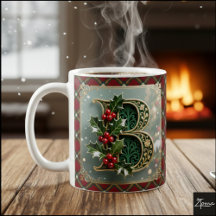 Elegante Gouden Hulst Kerst Initiële Letter B