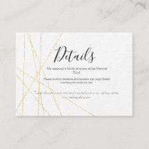 Elegante gouden huwelijksdetails bijgevoegde kaart