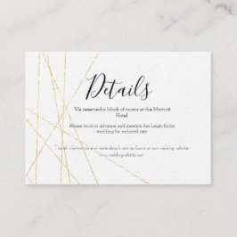 Elegante gouden huwelijksdetails bijgevoegde kaart