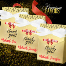 Elegante gouden huwelijksgunstdoos met aangepaste