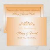 Elegante gouden huwelijksjubileum uitnodigingen (Voorkant / Achterkant)