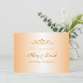 Elegante gouden huwelijksjubileum uitnodigingen (Staand voorkant)