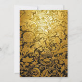 Elegante gouden huwelijksuitnodiging kaart (Achterkant)