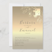  Elegante Gouden Huwelijksuitnodiging Kaart (Voorkant)