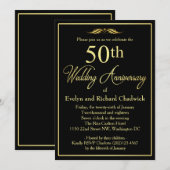 Elegante gouden huwelijksverjaardag kaart (Voorkant / Achterkant)