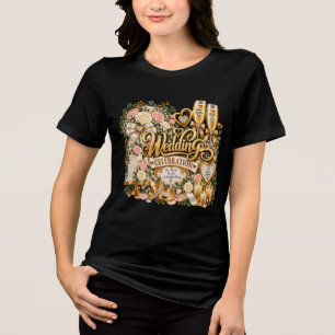 Elegante gouden huwelijksviering Tri-Blend shirt