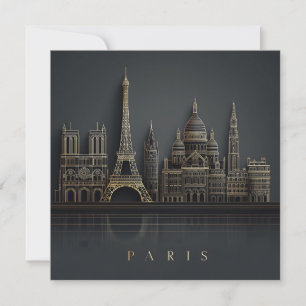 Elegante Gouden Illustratie van de Stadssilhouet v Feestdagenkaart